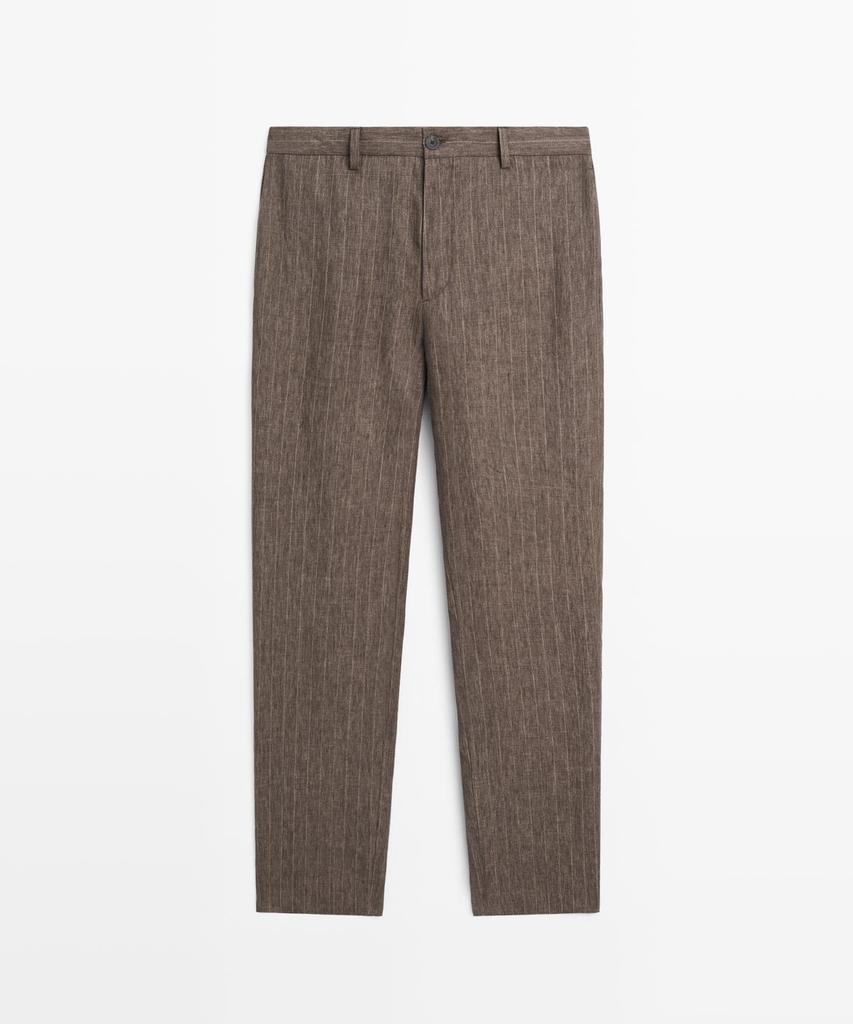 Masimodutti Linen Striped Pants