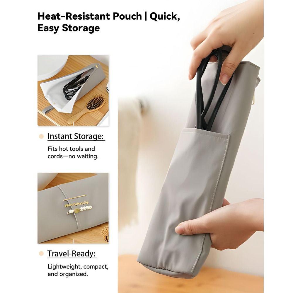 Fashion Heat Resistant Curling Iron Holder Waterproof Hangable Travel Bag Portable Hot Iron Holder