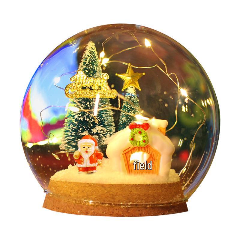 Handmade DIY Santa Claus Snow Globe Christmas Tree Ornament