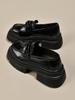 Platform British style small leather shoes women's spring 2025 new women's shoes black versatile loafers one-pedal single shoes