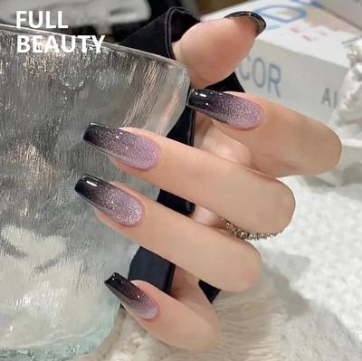24 szt. Paznokcie w cukierkowym kolorze Nadające się do noszenia sztuczne paznokcie Pełna osłona Długie końcówki do paznokci Narzędzie do manicure Naciśnij na paznokcie