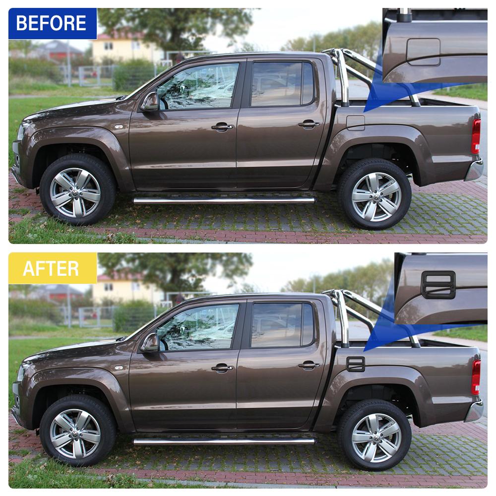 Kraftstofftankabdeckungen für Volkswagen Vw Amarok V6 2009-2025 Tankdeckel Zierleisten Schutzabdeckung ABS Mattschwarz Auto Exterieur Zubehör