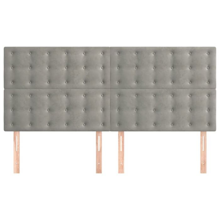 Maison Exclusive - Tête de lit Gris clair 160x5x118/128 cm Velours