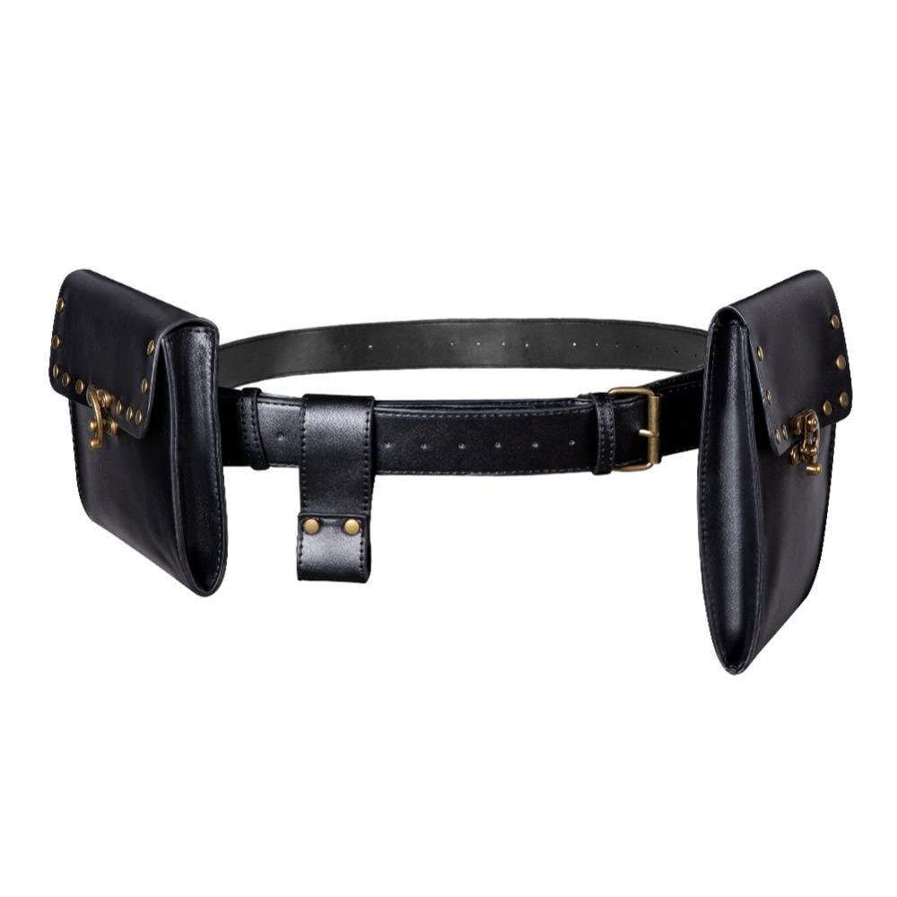 European and American Punk Women's Bag, Retro Brown, Outdoor Mobile Phone Change, Mini Bag, Sports and Leisure, Mini Waist Bag