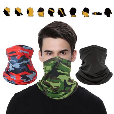 2 pezzi Maschera di protezione UV Maschera bandana senza cuciture Uomo Donna Sciarpa viso Collo Pesca all'aperto Escursionismo Ciclismo Antipolvere Traspirante