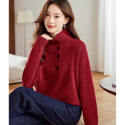 Srcr Women's High-Neck Cashmere Blend Loose Sweater