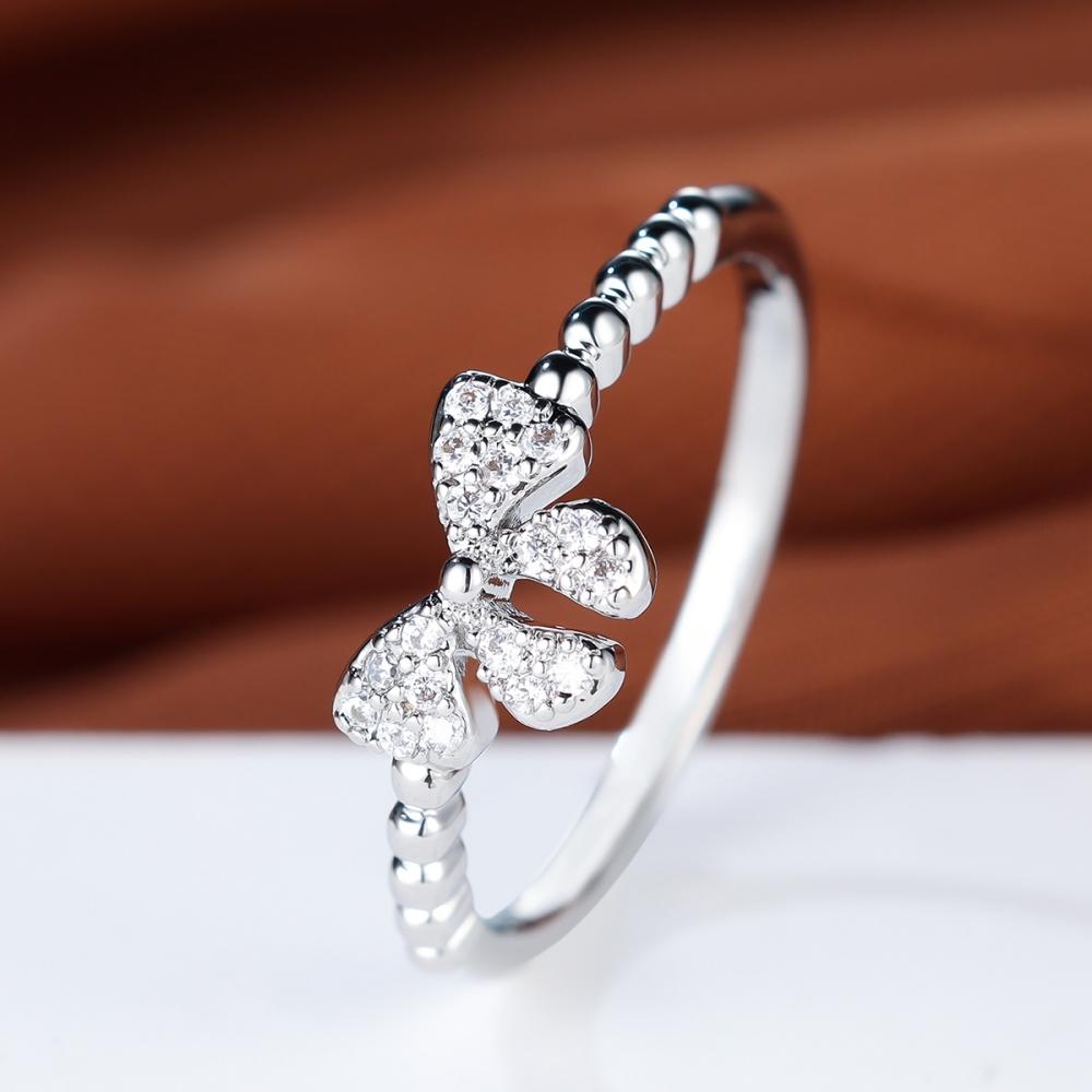 Fashion Simple Bow Fried Dough Twists Ring Exquisite Women's Wedding Ring Jewelry