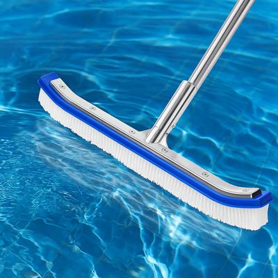 Stainless Steel Brush Swimming Pool Brush Aluminum Handle Pool Spa Cleaning Brush  Floor Cleaning