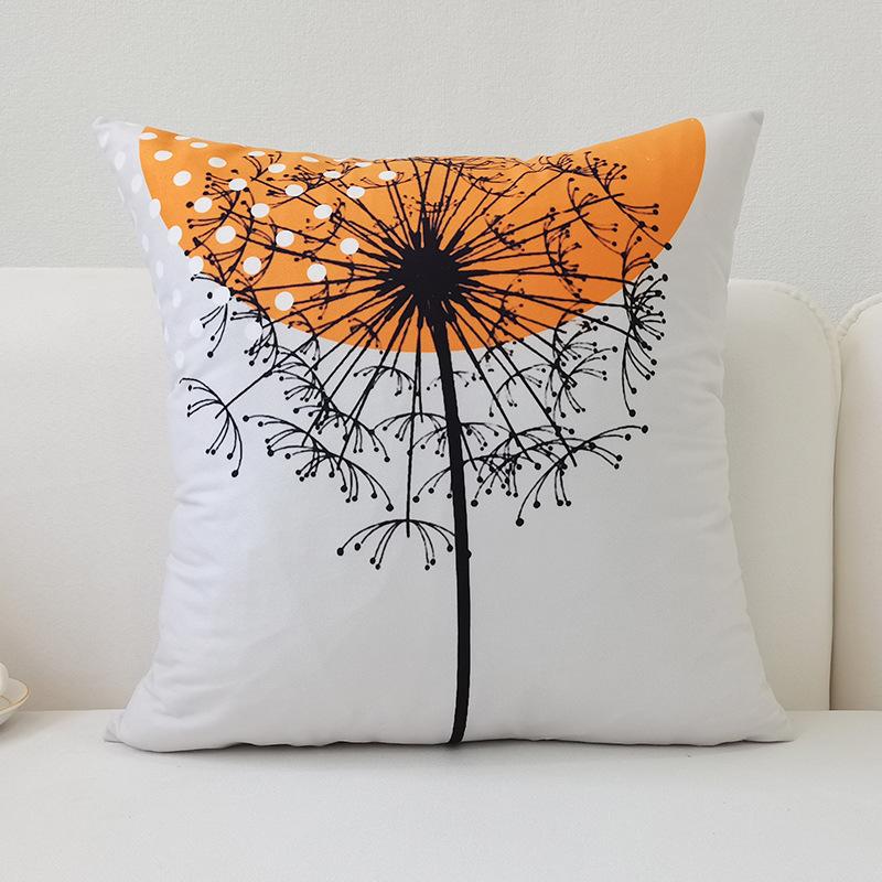 Nordic Ins Style Pillowcase Macaron Color Modern Simple Orange Sofa Car Cushion Cover Cushion Cover Pillowcase