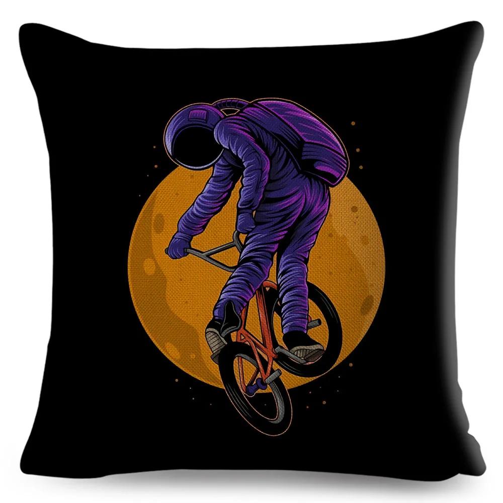 Cartoon Astronaut Sports Cushion Sofa Home Decoration Kids Room Planet Music Pillowcase