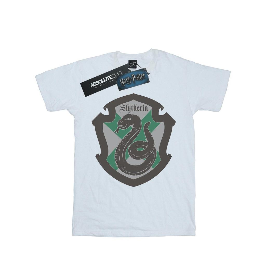 HARRY POTTER Womens/Ladies Slytherin Crest Flat Cotton Boyfriend T-Shirt