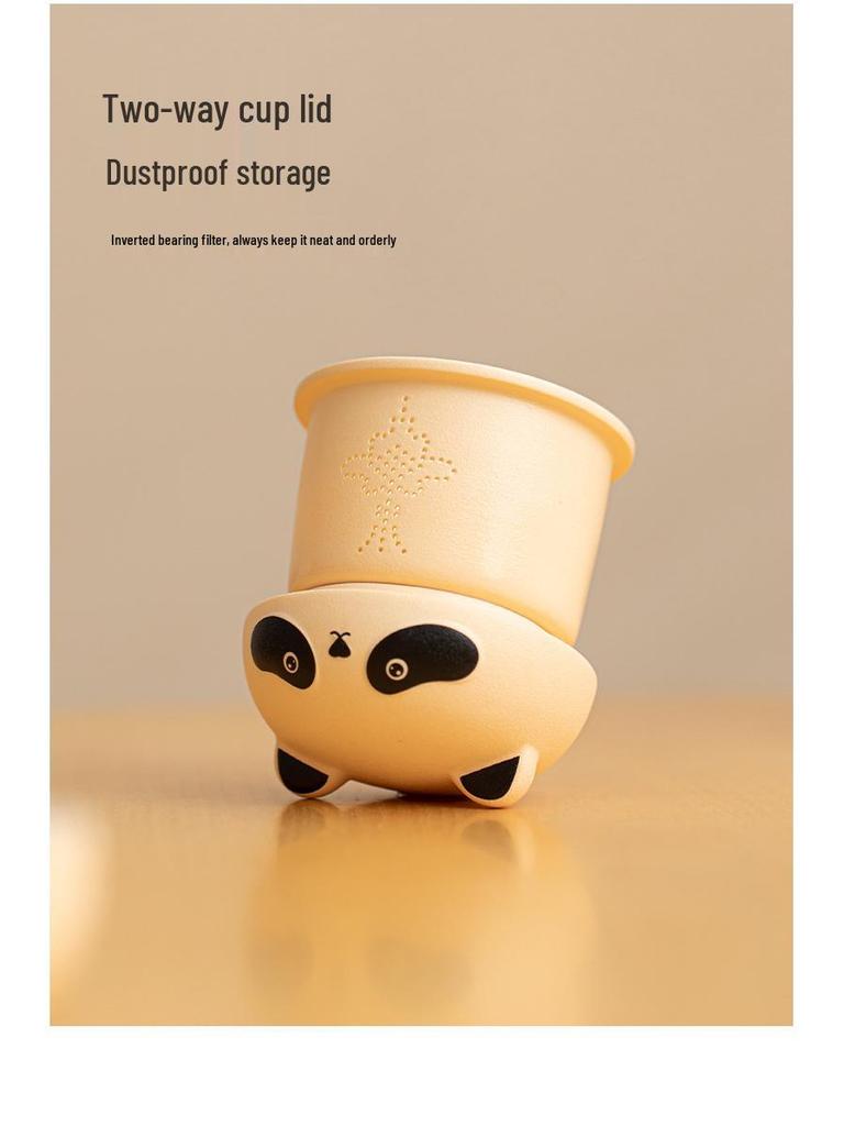 Panda Travel Tea Set: Portable Outdoor Teapot & Teacups for Camping - Elegant & Cute Design for Ladies