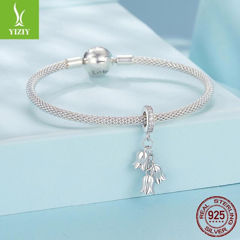 Lily Of The Valley Pendant S925 Sterling Silver Flower Beads Premium Bracelet Beaded Accessories Necklace Diy
