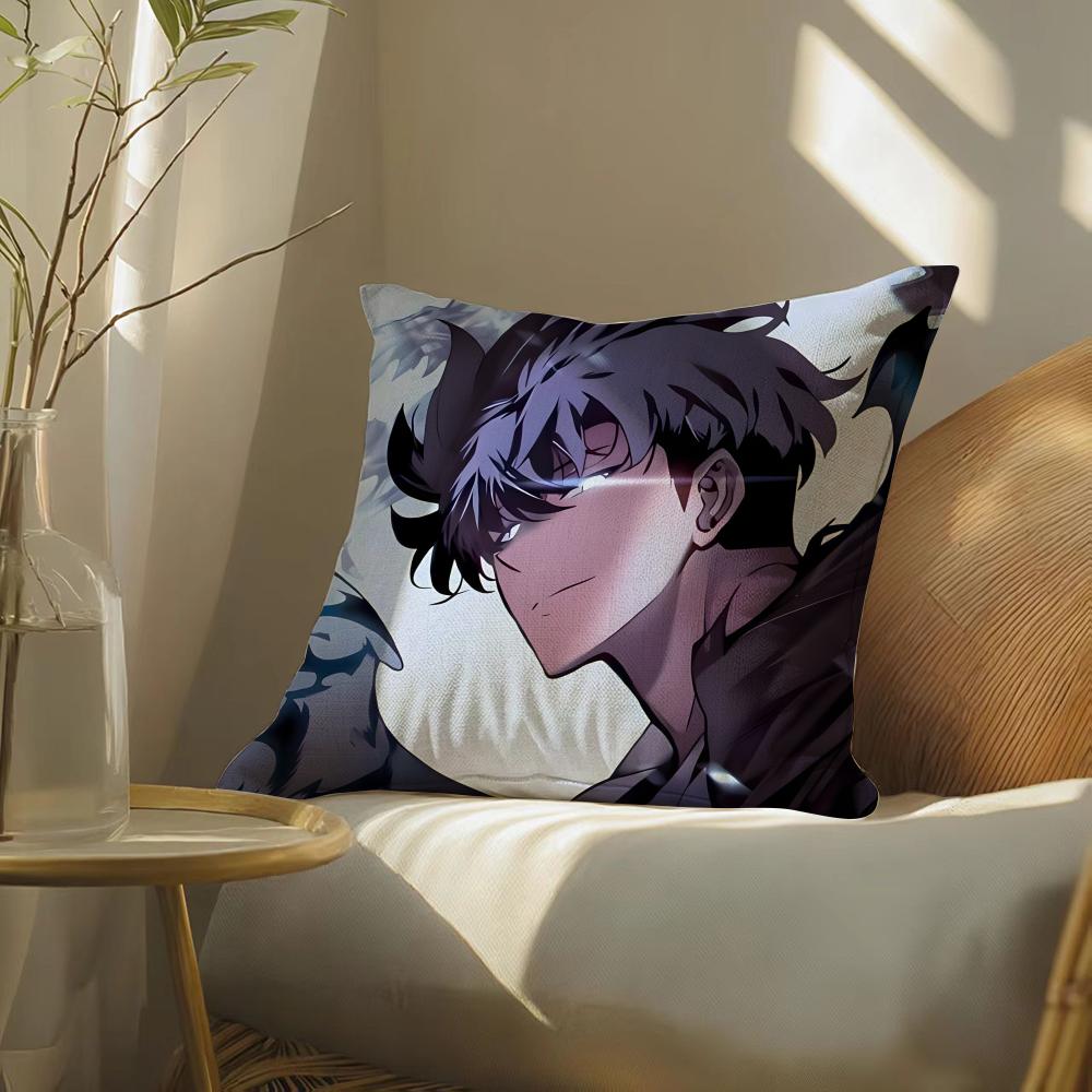 Animes-Sololeveling-Spillow Pillow Case Pillowcase, Double-Sided Printed, Sofa Cushion, Bedroom Headboard