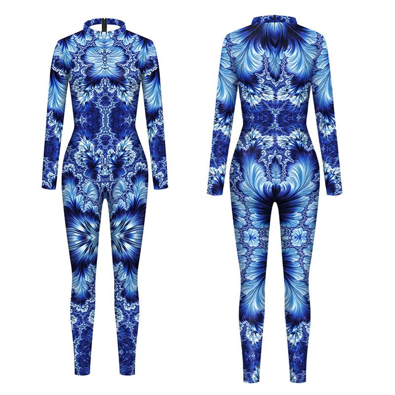 

Карнавальная вечеринка Фантазийный боди Карнавальный принт Ужасы Человек Призрак Панк-стиль Костюм для выступления Комбинезоны с длинным рукавом XL