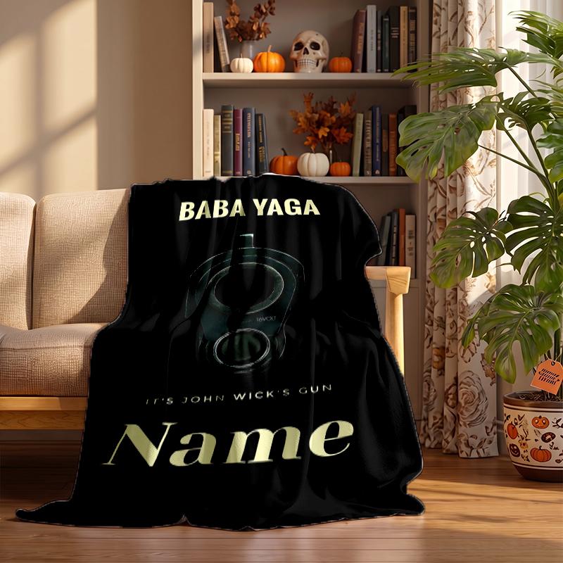 Baba yaga John wick Custom Flannel Blankets Soft Warm Cozy Throws for Home Decor Holiday Gifts