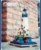 Compatible LEGO Lighthouse Toy: Rotating Light & Small Particle Building Blocks, Architectural Street View Model