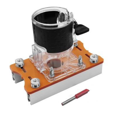 Aluminum Alloy Router Slotting Bracket for Wood Trimmer Router Base, 65mm Inner Diameter Trimming Machine