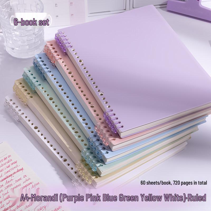 Morandi Colors Detachable Coil Notebook - B5, A4, A5 - Student-Friendly, High-Quality Loose-Leaf Design