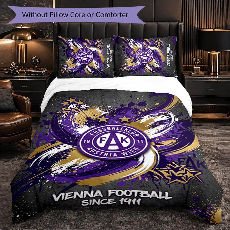 Austria Wien FC Themed Bedding 3Pcs Duvet Cover Set Decorative Bed Linen For Teen Room Home Decoration