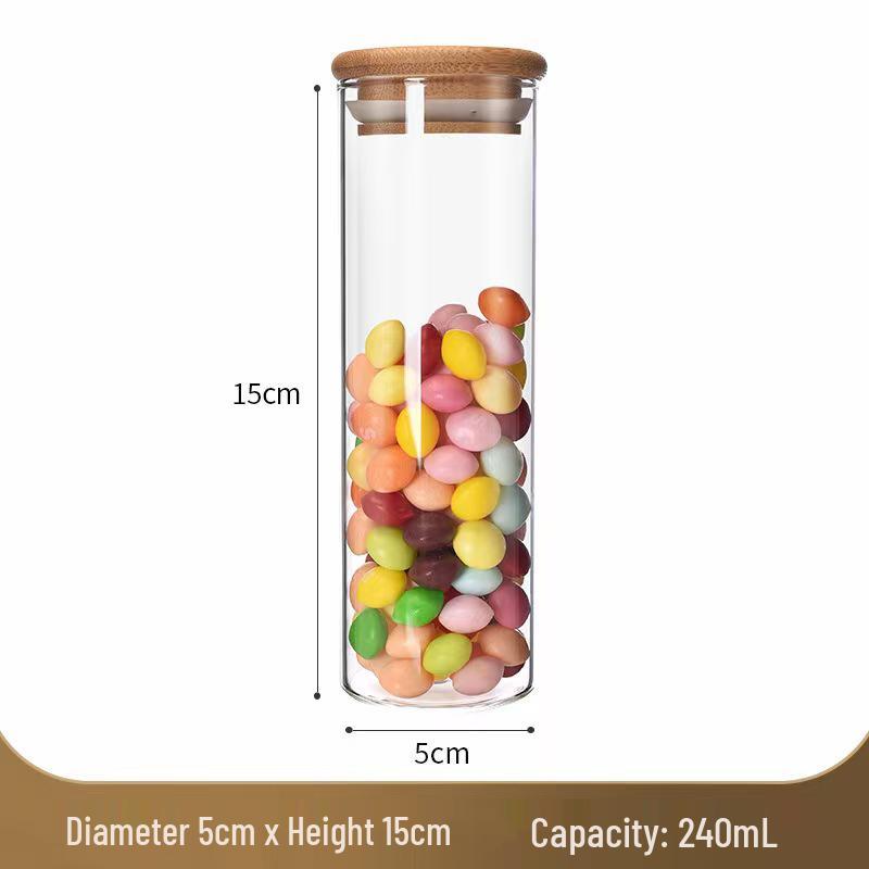 Borosilicate Glass Storage Jar with Bamboo Lid for Cereals, Grains, and Coffee Beans
