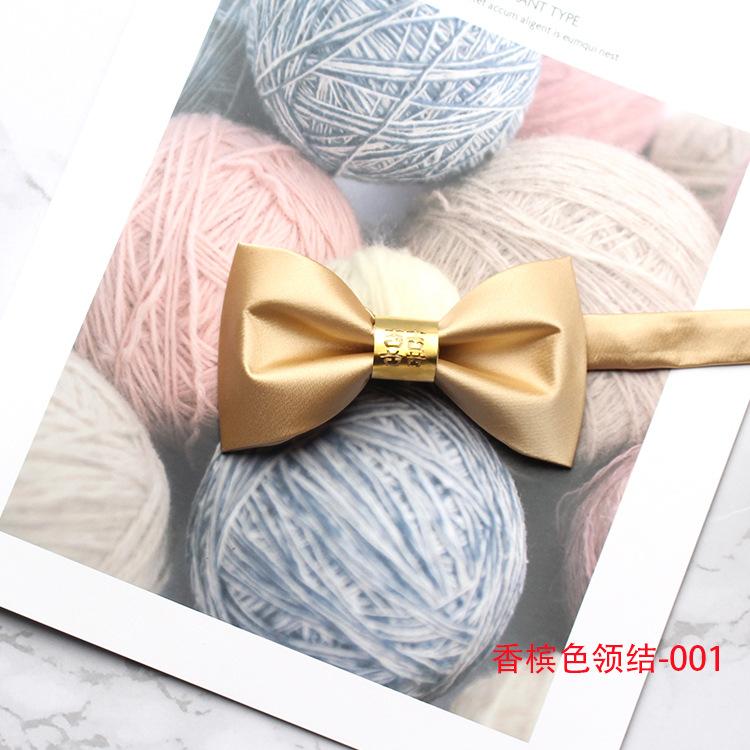 Men'S Solid Bow Tie Men'S Flat Corner Multi-Color Wedding Groom Best Man Bow Tie