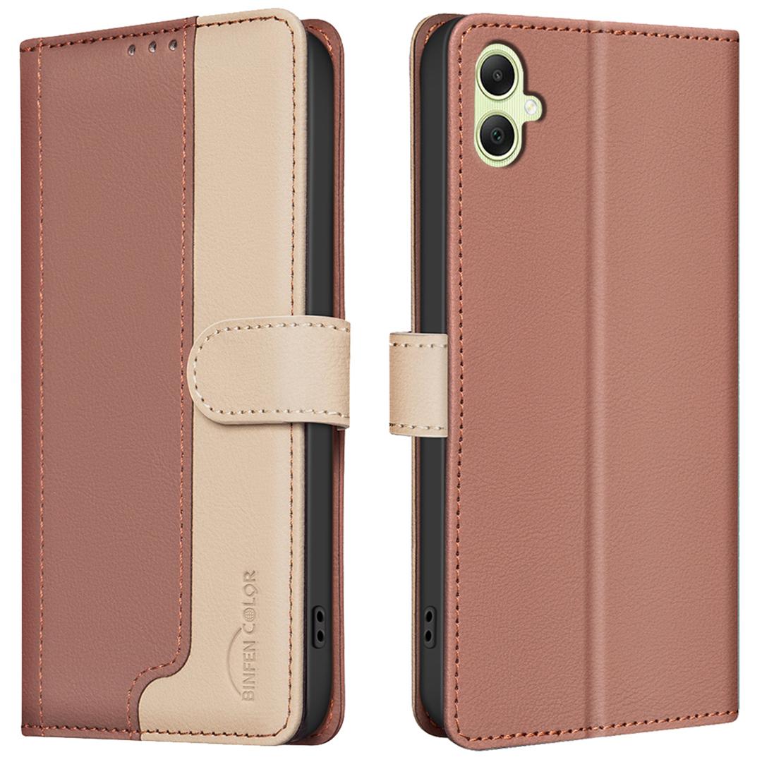 

BINFEN COLOR BF33 Чехол для Samsung Galaxy A05 4G с блокировкой RFID, цветной чехол для телефона Brown