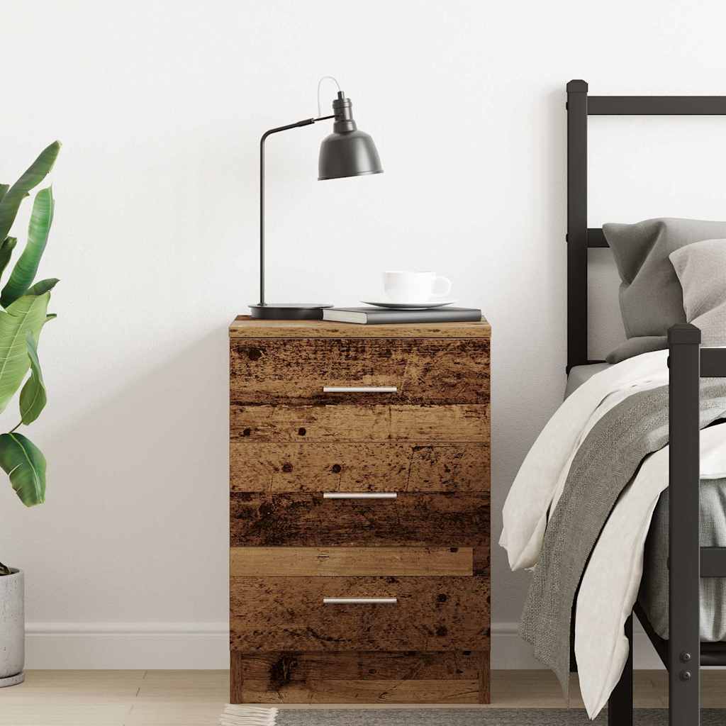 Nightstand with Vintage Wood Look 38 X 35 X 55 Cm Engineered Wood