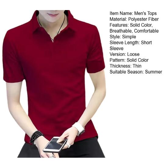 Men's Tops Breathable T Shirts Casual Regular Fit Shirts Soft Comfortable Short Sleeve Tops for Daily Life Parties Office Travel Outdoor Wear