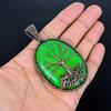 Green Copper Turquoise Pendant, 999 Copper Wire Wrap Tree Of Life Gemstone Jewelry, Handmade Pendant Amazing Jewelry, Gift For Her