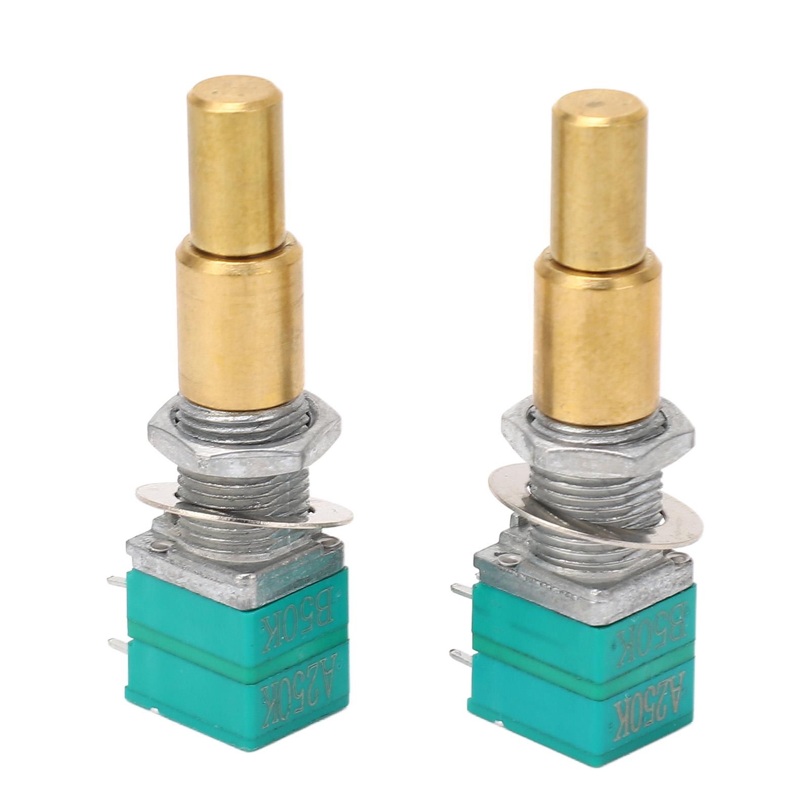 

2PCS Guitar Potentiometer Dual Accuracy Brass Shaft Rotary Potentiometer Replacement
