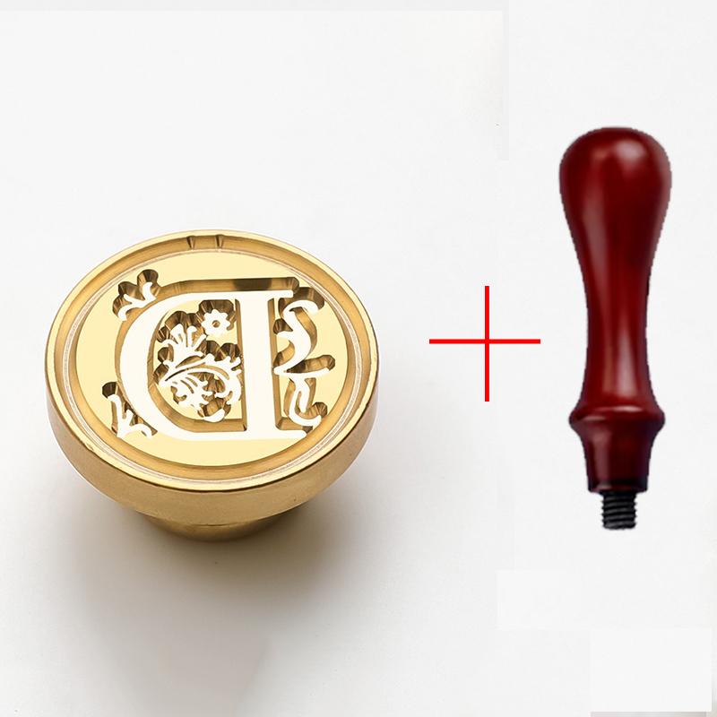 2PCS/SET Vintage Stamp Retro 26 Letters Wax Sealing Stamp Scrapbooking Wax Seal Craft Supplies Invitation/envelop Gift HCZ106-SB