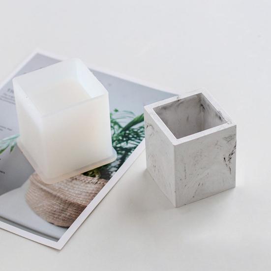 DIY Resin Pen Holder Mold Cube Cylinder Epoxy Resin Silicone Molds for DIY Flower Planter Pot Pen Holder Makeup Brush Organizer