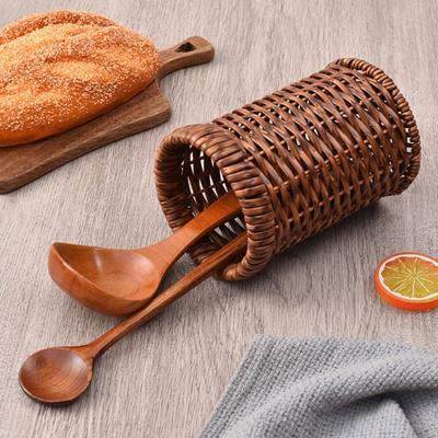 Suporte para Hashi Rattan Sintético Trançado Organizador de Utensílios de Cozinha Recipiente de Armazenamento para Talheres