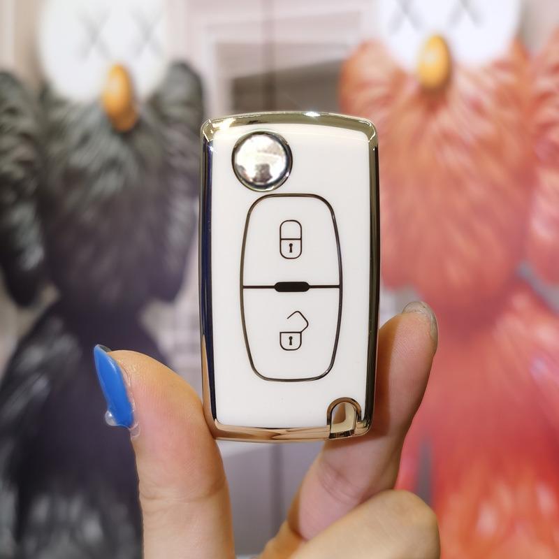 New TPU Car Flip Floding Key Case Cover Shell Fob Key Protector For Citroen C2 C3 C4 C5 C6 C8 Xsara Picasso Berlingo Accessories aki256