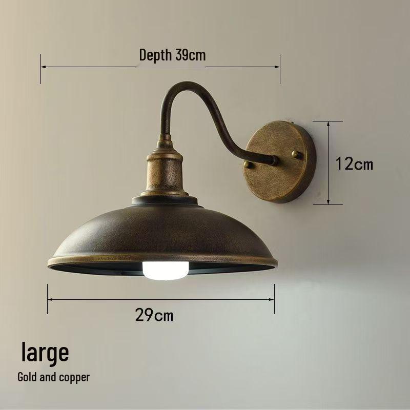 Retro American Outdoor Wall Lamp: Waterproof Lighting for Balcony, Corridor, Walkway, Garden, and Courtyard Fence.