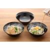 Yamago Pottery Mino-yaki Takumi Kuroyu Ramen Bowl 3-Piece Set Black Approx. 7.6" X 2.9