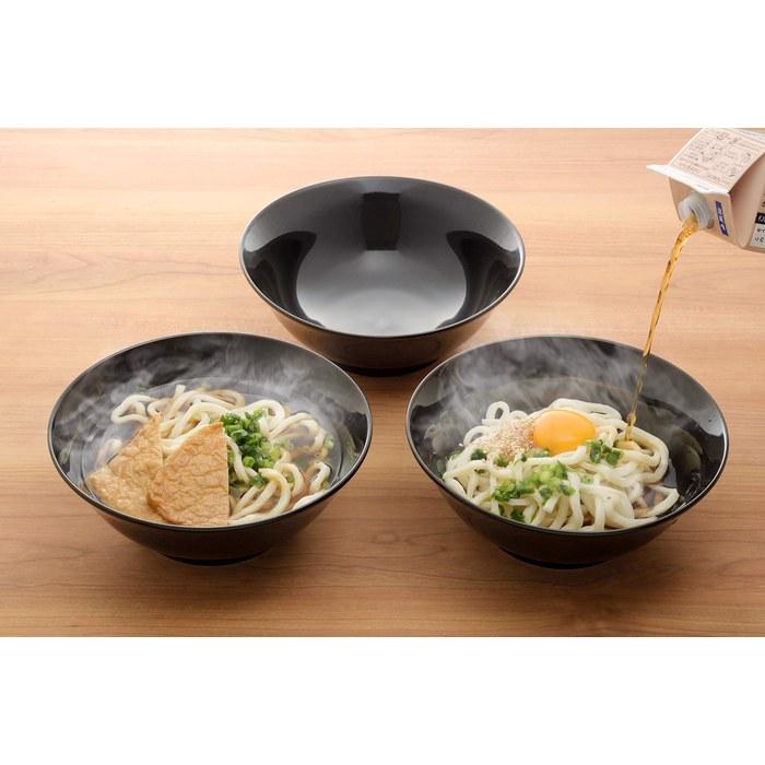 Yamago Pottery Mino-yaki Takumi Kuroyu Ramen Bowl 3-Piece Set Black Approx. 7.6" X 2.9