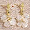 1 Paio Orecchini Pendenti da Donna Stile Francese Decorazione Stella Marina Conchiglia Petalo Charms Orecchini a Bottone Orecchini per Vacanze Estive Gioielli Regalo