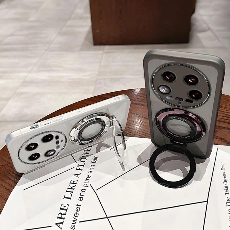 For Xiaomi Mi 14 Ultra Mi 14 Pro Case Soft Transparent Silicone Soft Ring Magnetic Lens Camera Protective Back Cover for Xiaomi 13T 12T 11T Pro