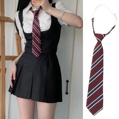 Red Striped Uniform Bow Tie College Style Pre-tied Neck Ties Fashion JK Tie  School Student