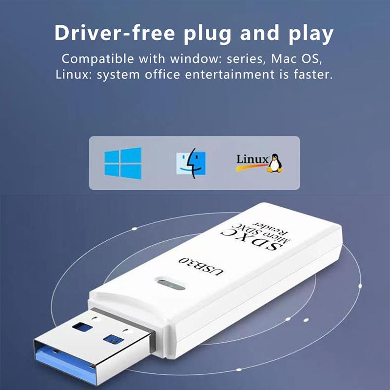 Lector de Tarjetas de Memoria USB 3.0 Micro TF SD Lector Escritor de Alta Velocidad Unidad Flash