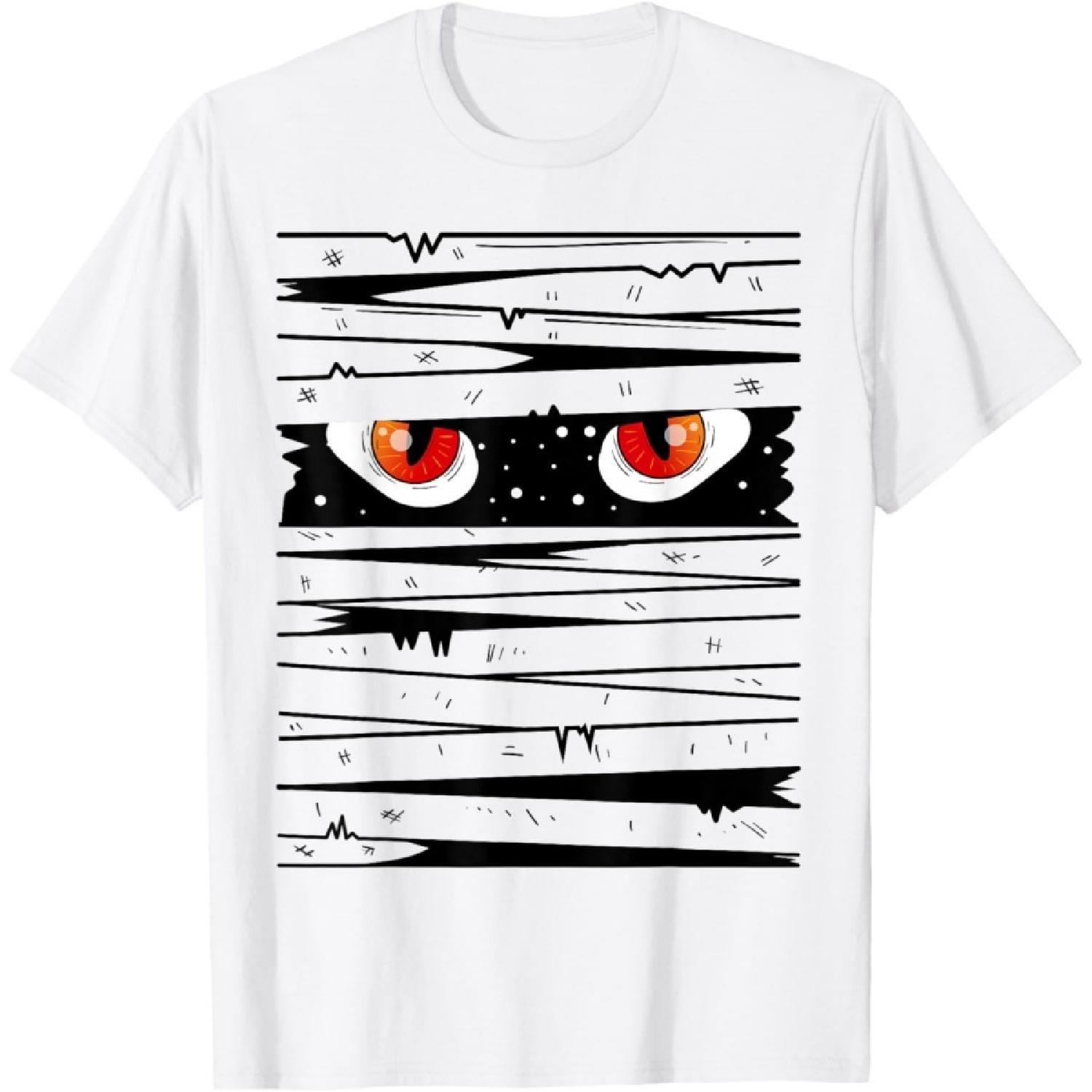 Mummy Wrap Eyes Costume Funny Scary Halloween Mummy T-Shirt S