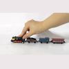1 Set Vintage Steam Train Toy with Locomotive 3 Carriages Pull Back Realistic Mini Kids Retro Die-cast Train Model Ornament Boys Girls Birthday Gift