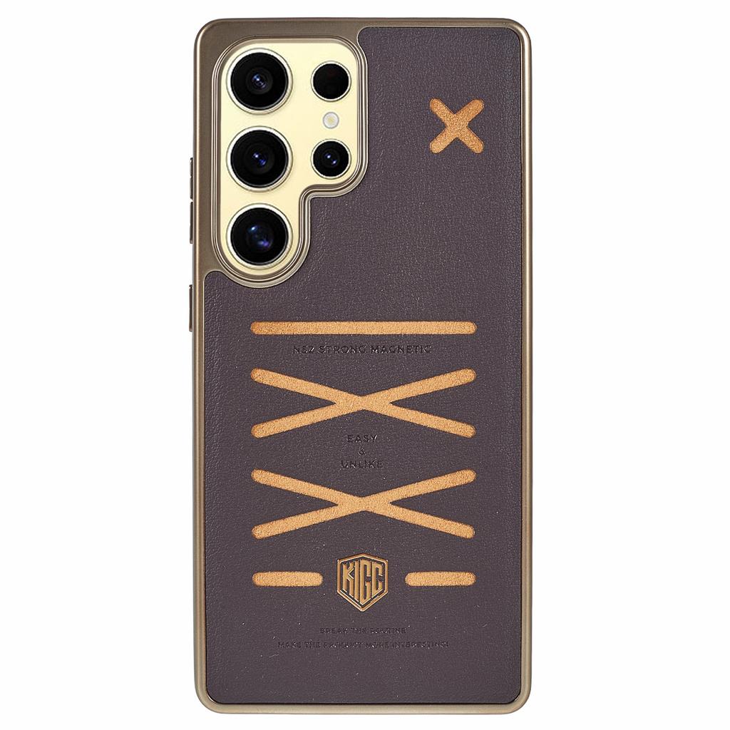 KIGC For Samsung Galaxy S25 Ultra Case Compatible with MagSafe Hybrid Phone Back Cover Cross Line Design