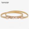 Gold Elastic Skinny Waist Belt for Women – Versatile Metal Chain Decoration for Dresses