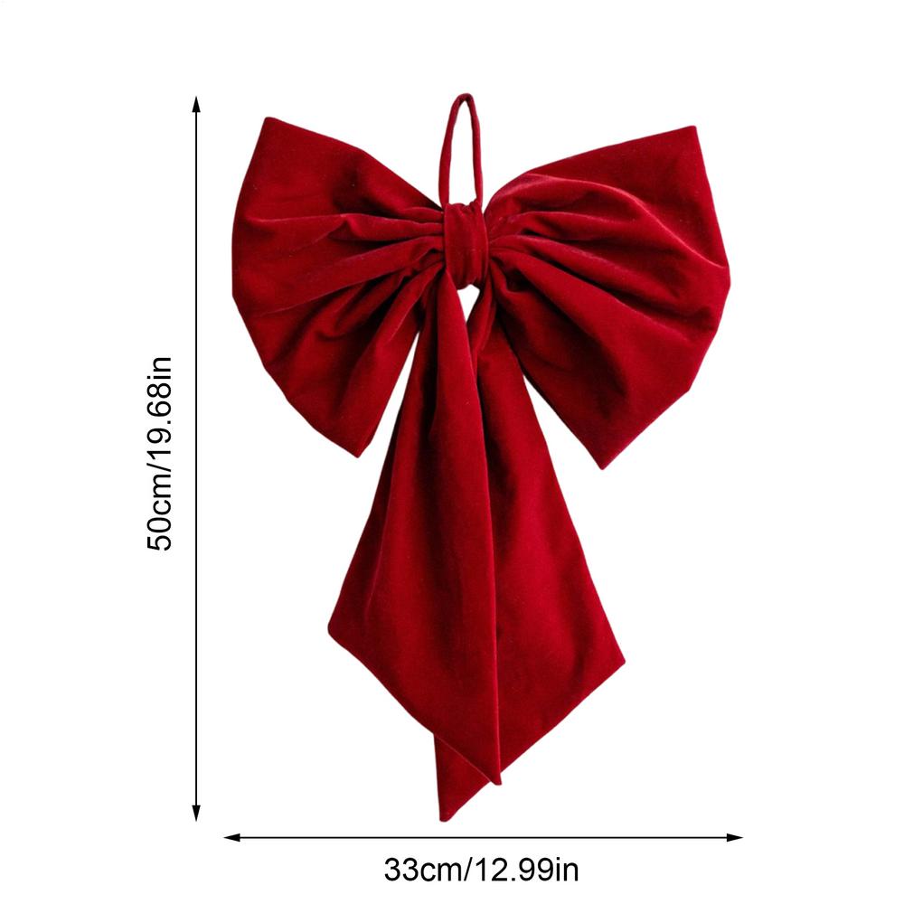 

Red Large Velvet Christmas Tree Topper With Burgundy Bows All-Weather Holiday Decor For Indoor Outdoor Home Wedding Settings as picture