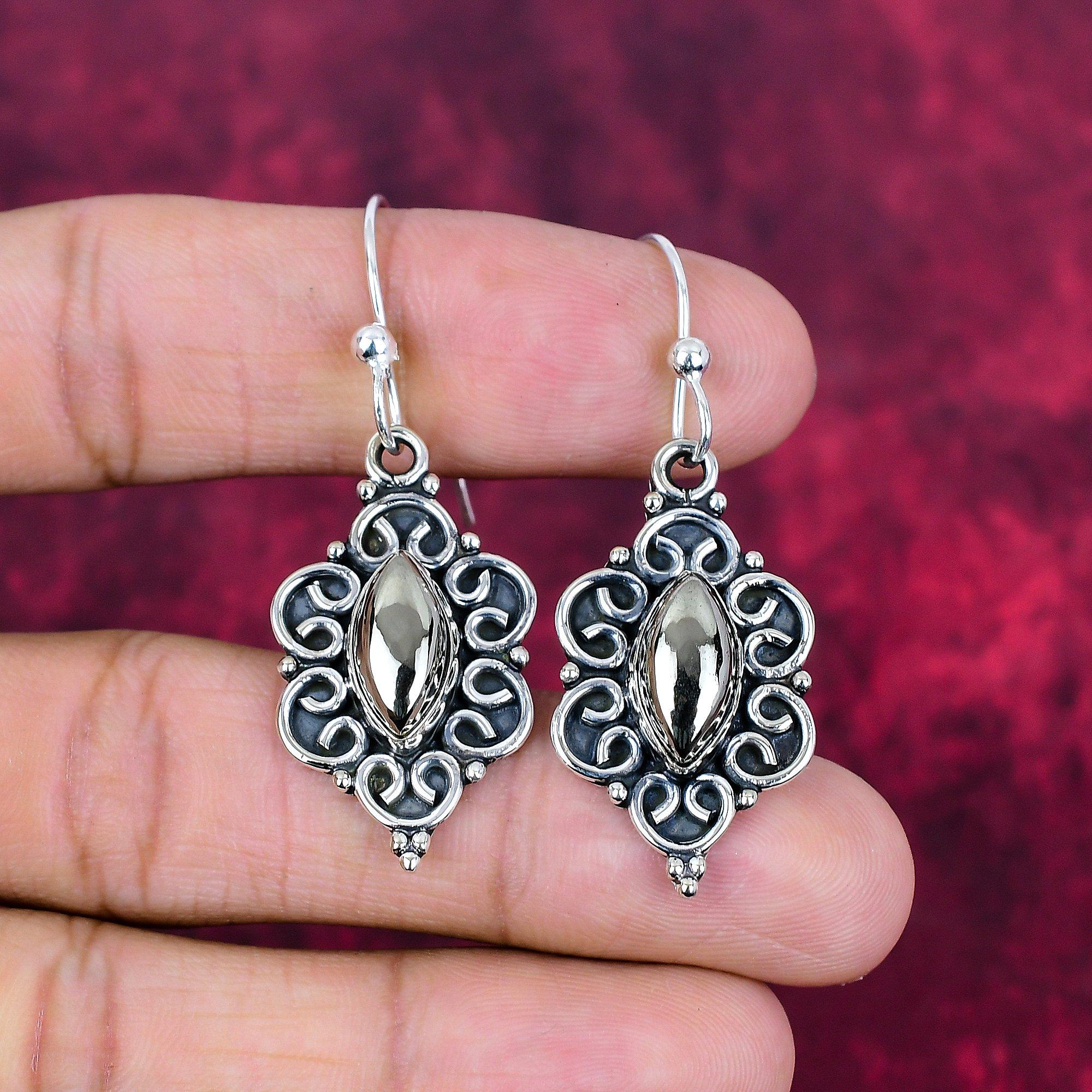 

Серьги из пирита апачи, ручной работы, с драгоценными камнями, серьги из стерлингового серебра 925 пробы, антикварные ювелирные изделия, для подарка на помолвку 1.96 Inches