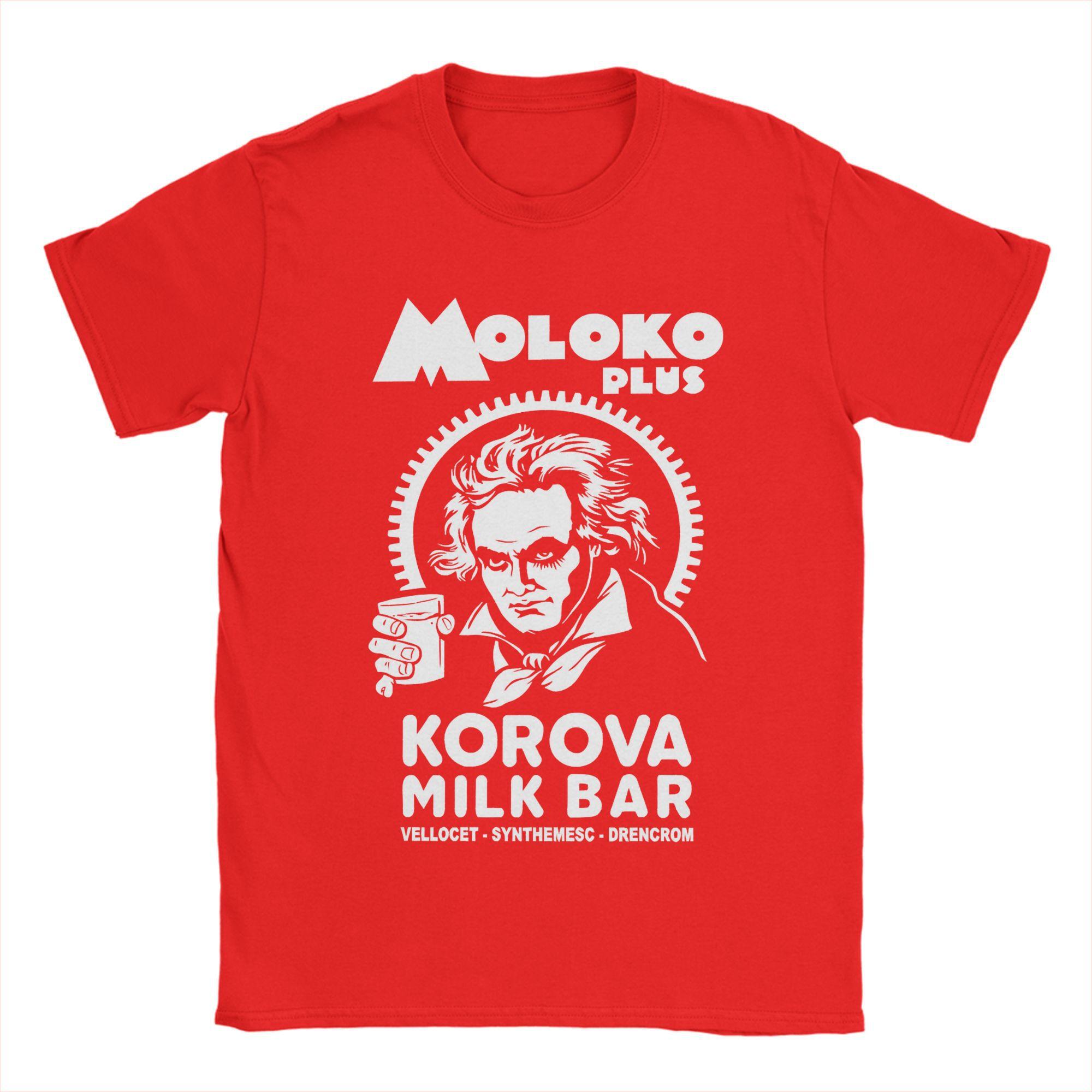 Мужские футболки A Clockwork Orange Moloko Plus Хлопковая одежда Винтажные футболки с коротким рукавом и круглым вырезом Графическая футболка S