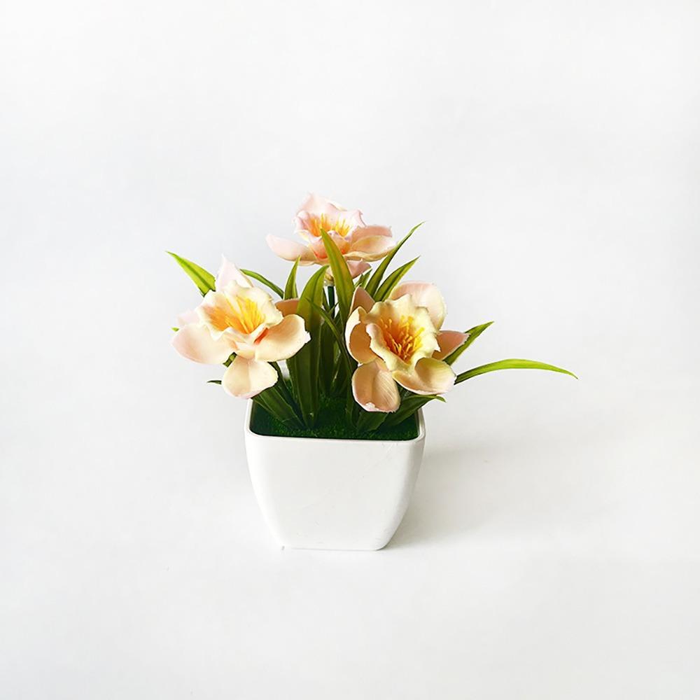 Multicolor Simulation Flowerpotted With Flowerpot Faux Potted Flowers  Home Decoration